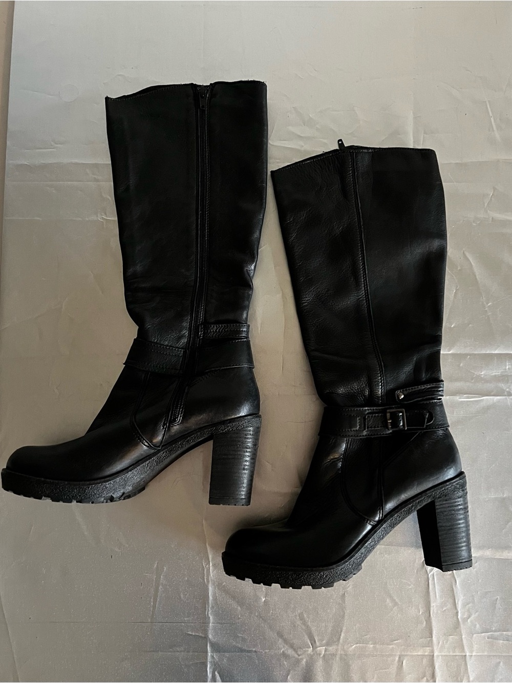 Santo Calzature Ladies Black Leather  Heeled Boots